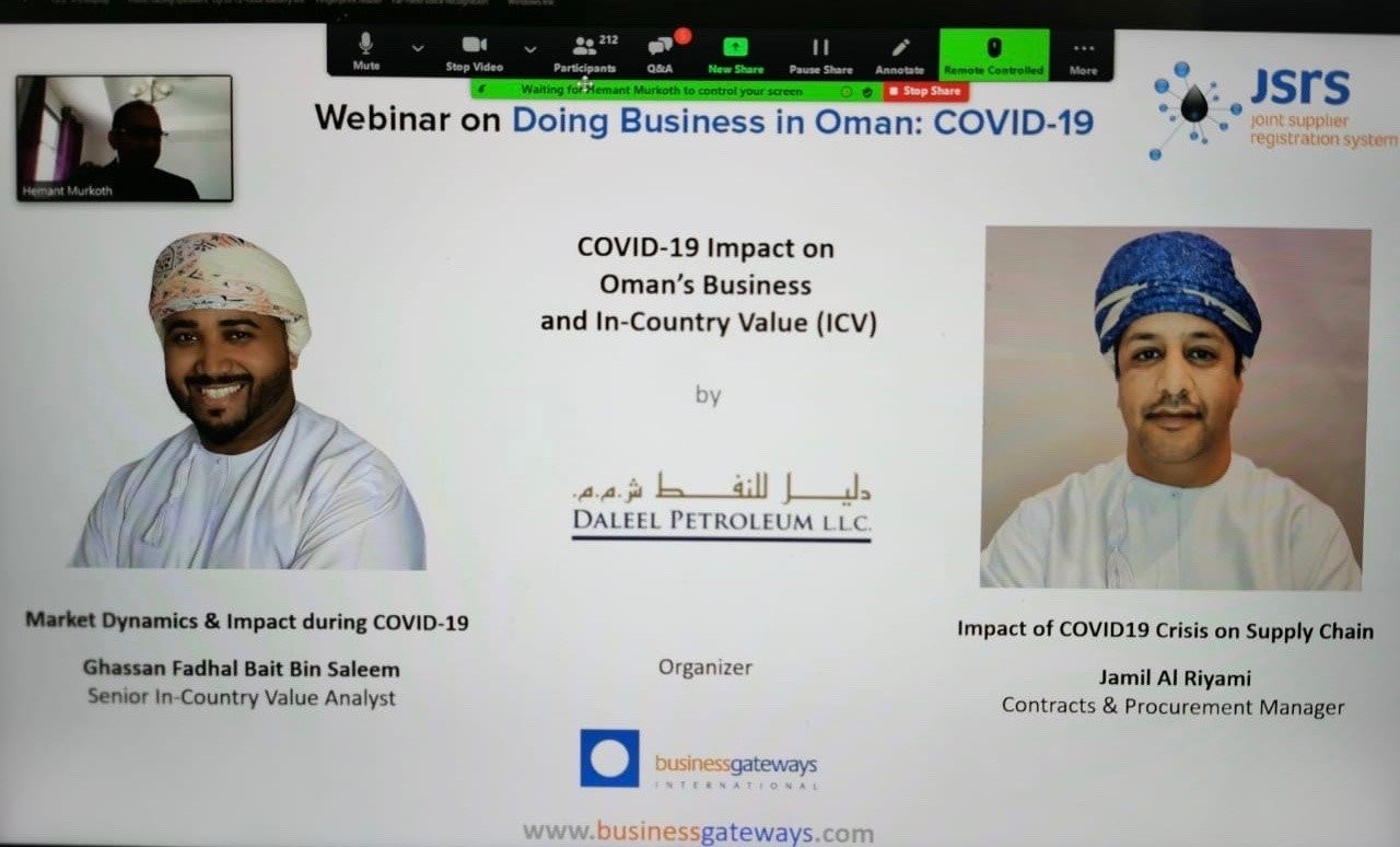 Webinar: COVID-19 Impact on Oman’s Business and ICV